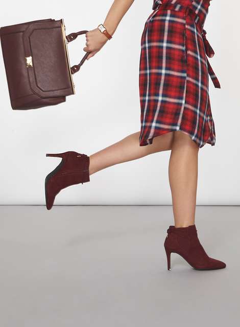 wide fit Burgundy 'Wales' Pointed Boots